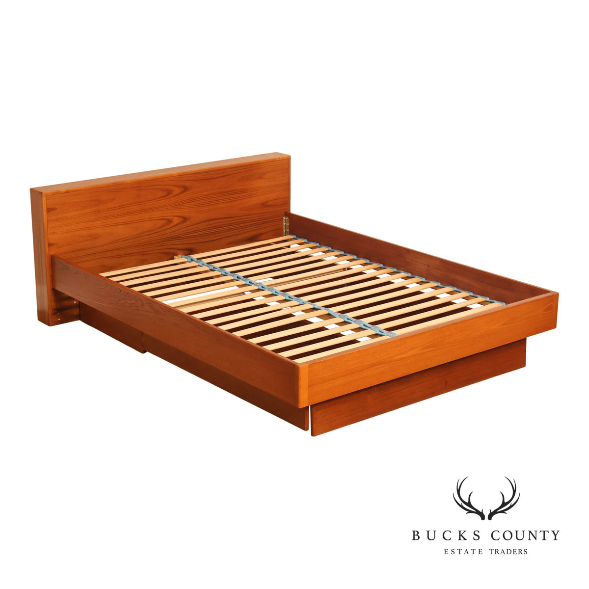 Scan Coll Danish Modern Queen Size Teak Platform Bed