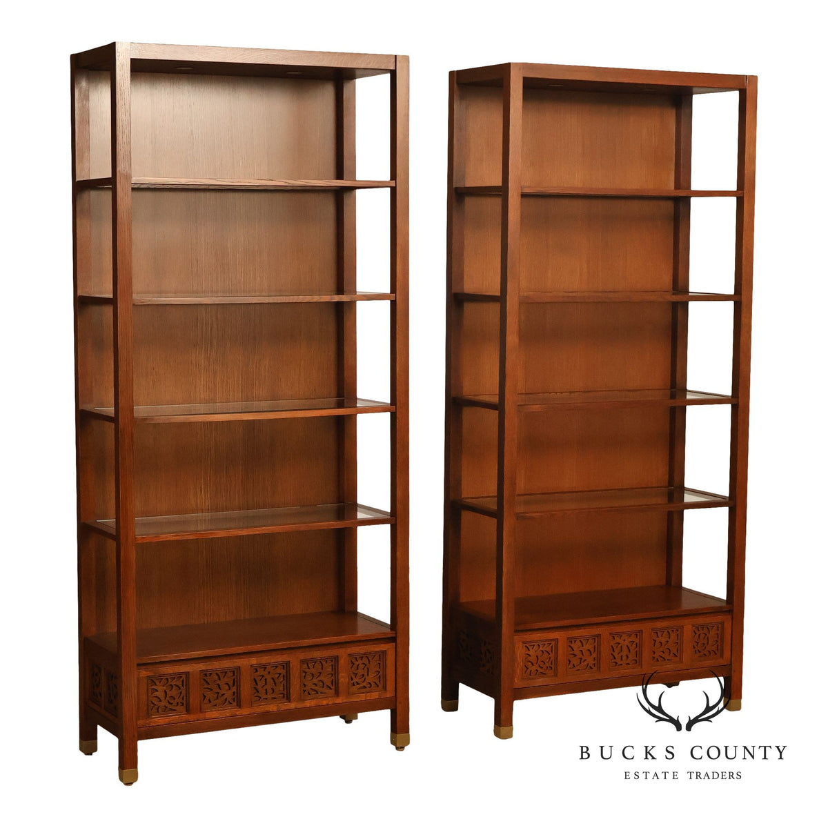 Stickley Surrey Hills Pair of Oak Bookcases
