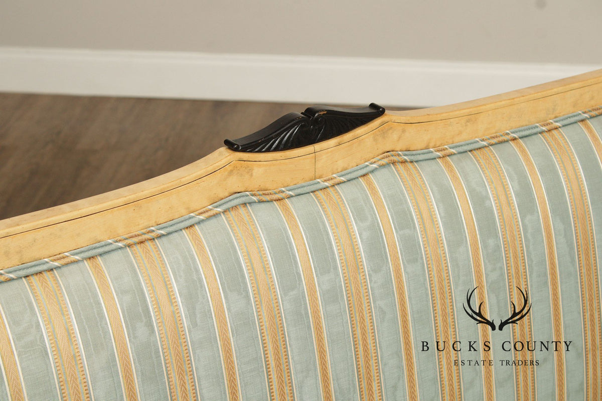Antique Biedermeier Inlaid Flame Birch Sofa
