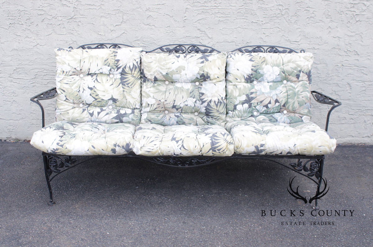 Meadowcraft Vintage Wrought Iron Outdoor Garden Sofa