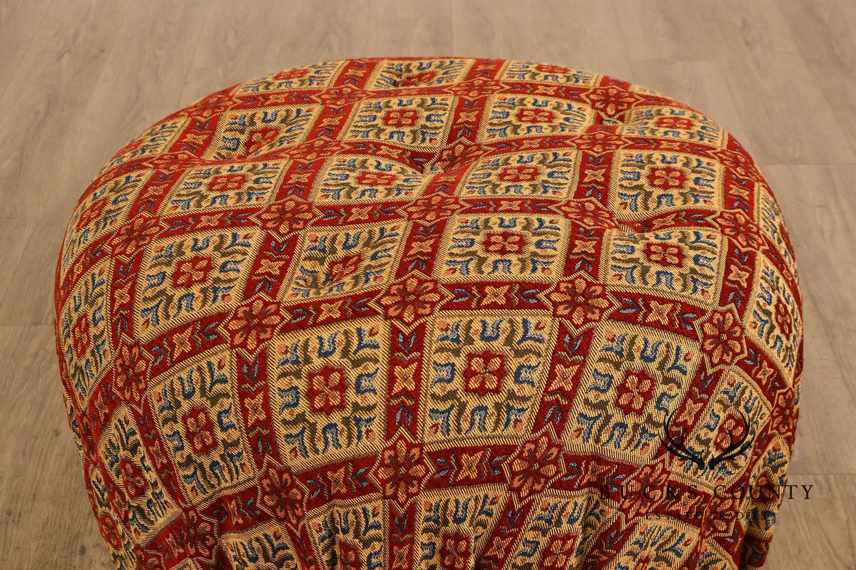 Moroccan Style Upholstered Pouf Ottoman
