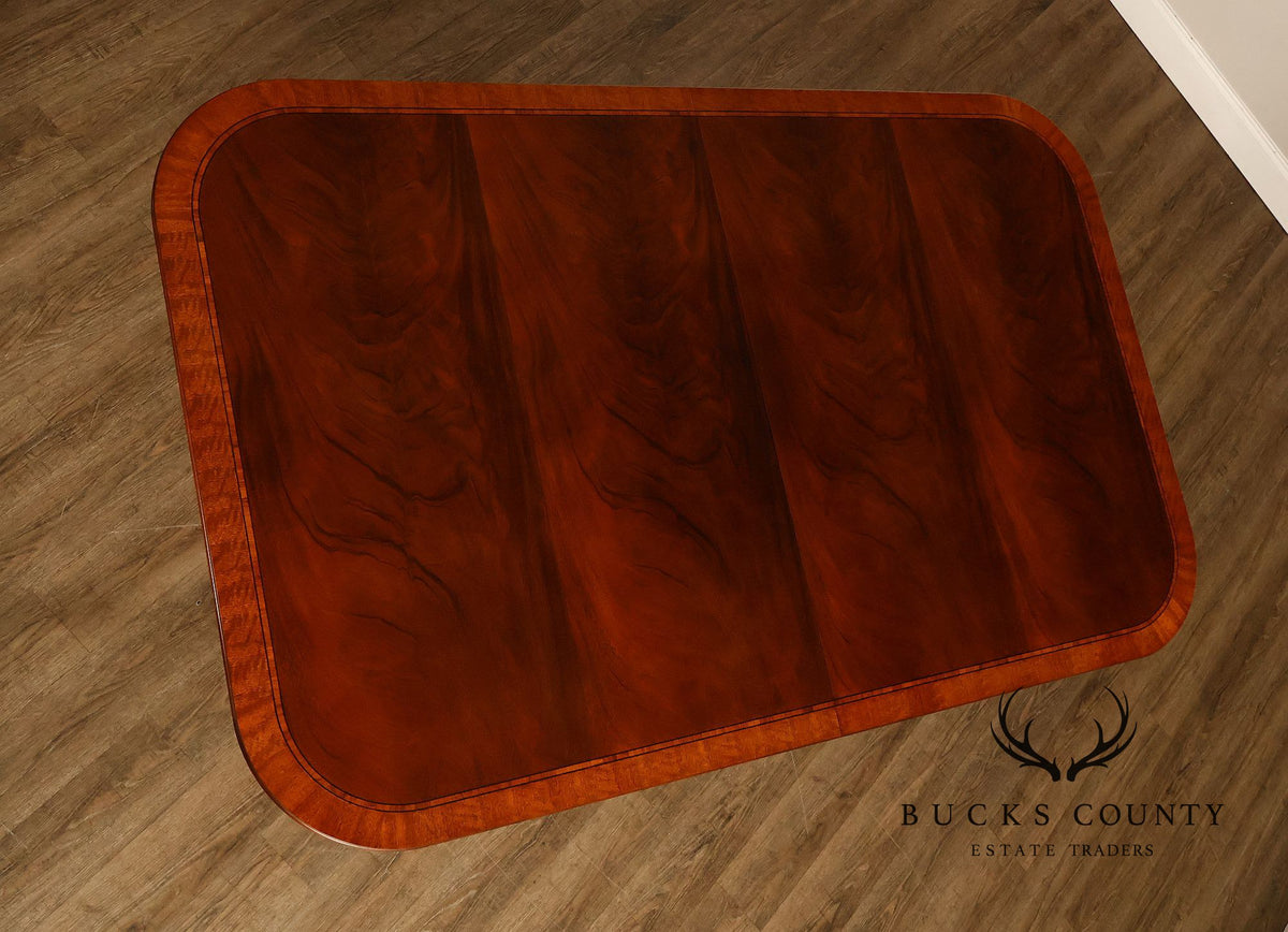 Craftique Mahogany Dining Table With Satin Wood Banding- 4 Leaves