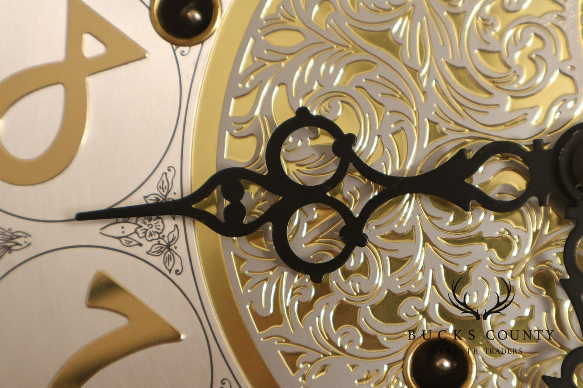 Sligh Mahogany Grandfather Clock With Triple Chime Moon Phase Dial