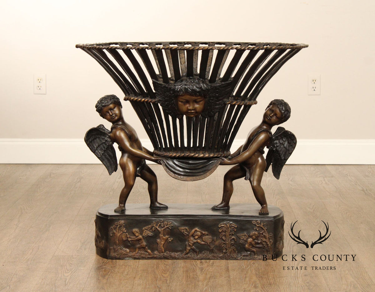 Italian Renaissance Style Bronze Cherub Table Base