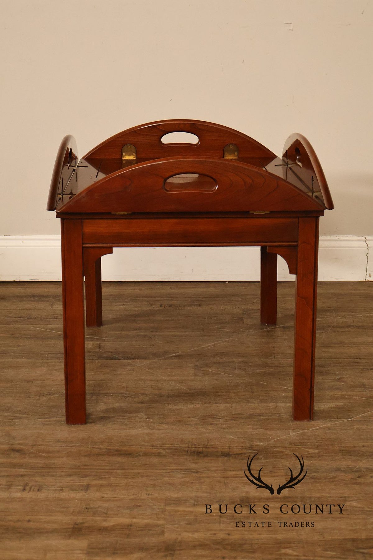 Chippendale Style Cherry Butler's Tray Coffee Table