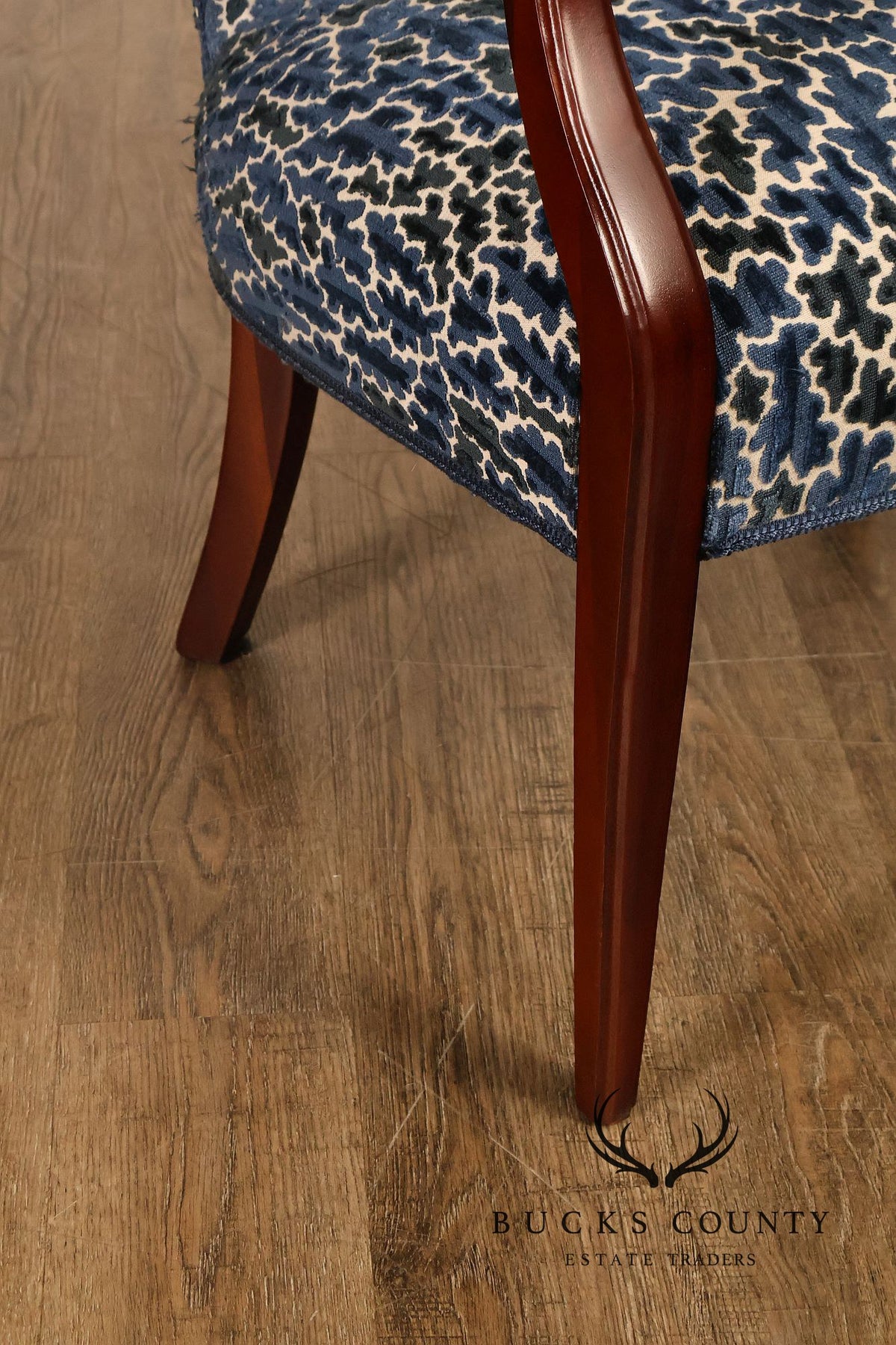 Contemporary Pair of Upholstered Dining Armchairs