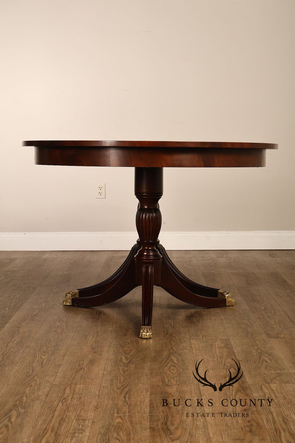 Henkel Harris Regency Style Mahogany Double Pedestal Dining Table