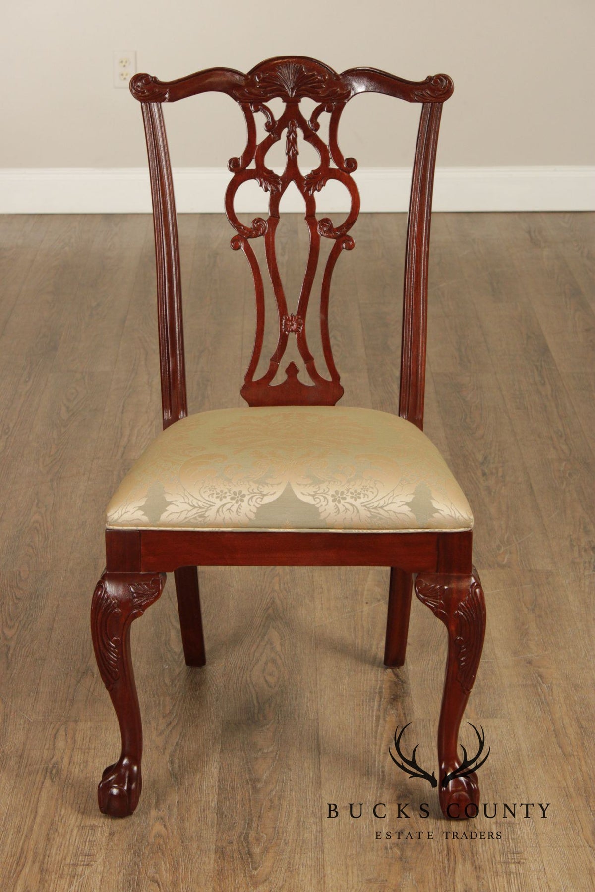Ethan Allen 18th Century Mahogany Collection Set Of  8 Chippendale Style Dining Chairs