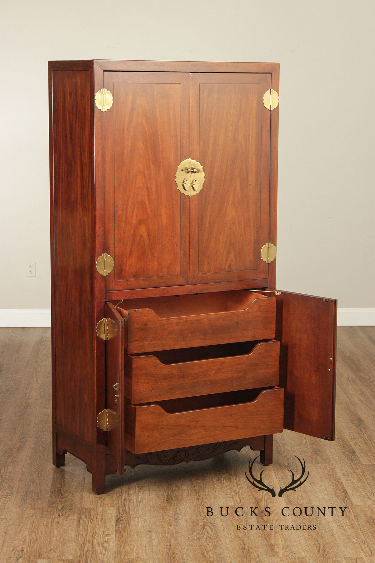 Henredon Asian Style Mahogany Armoire