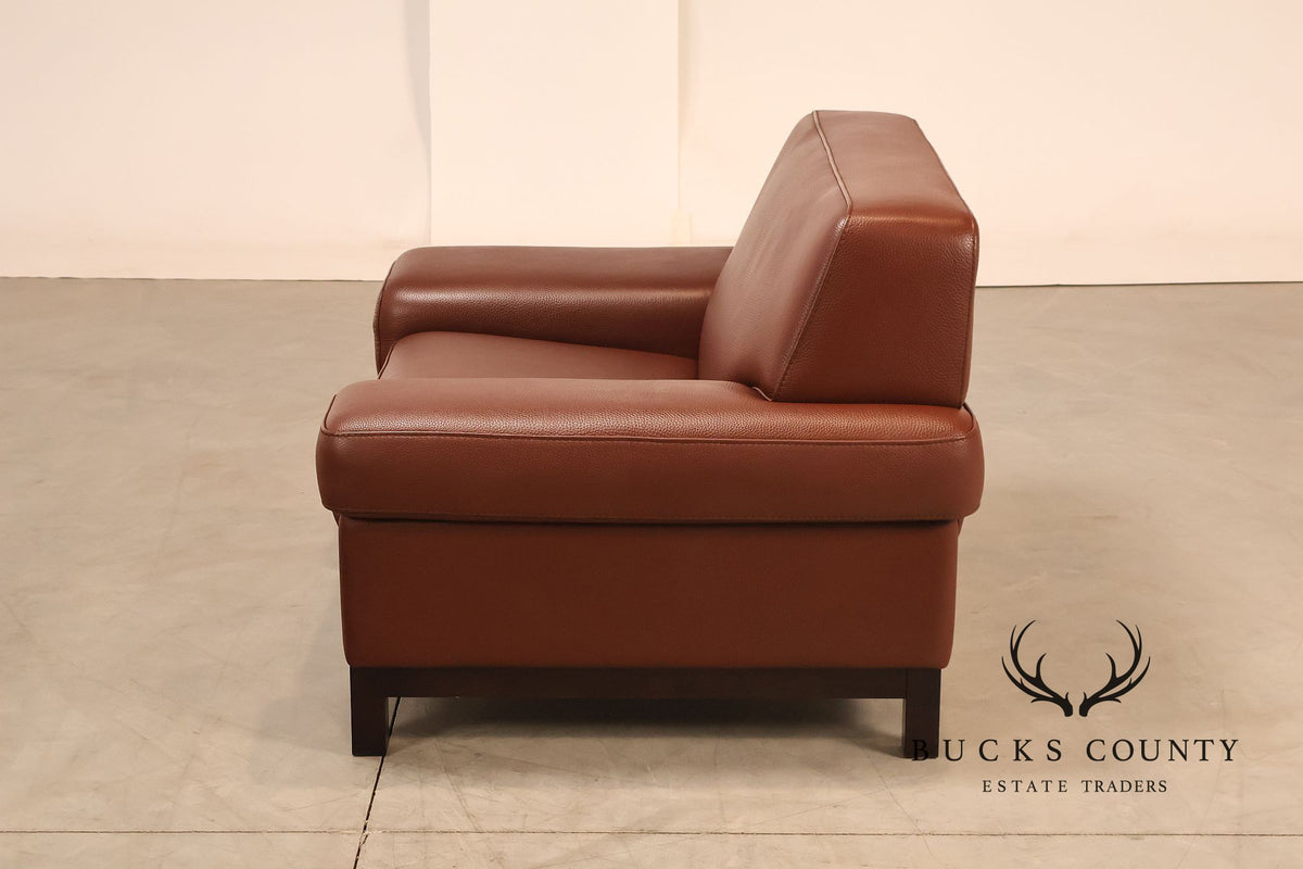 Formenti Pair of Italian Leather Lounge Chairs