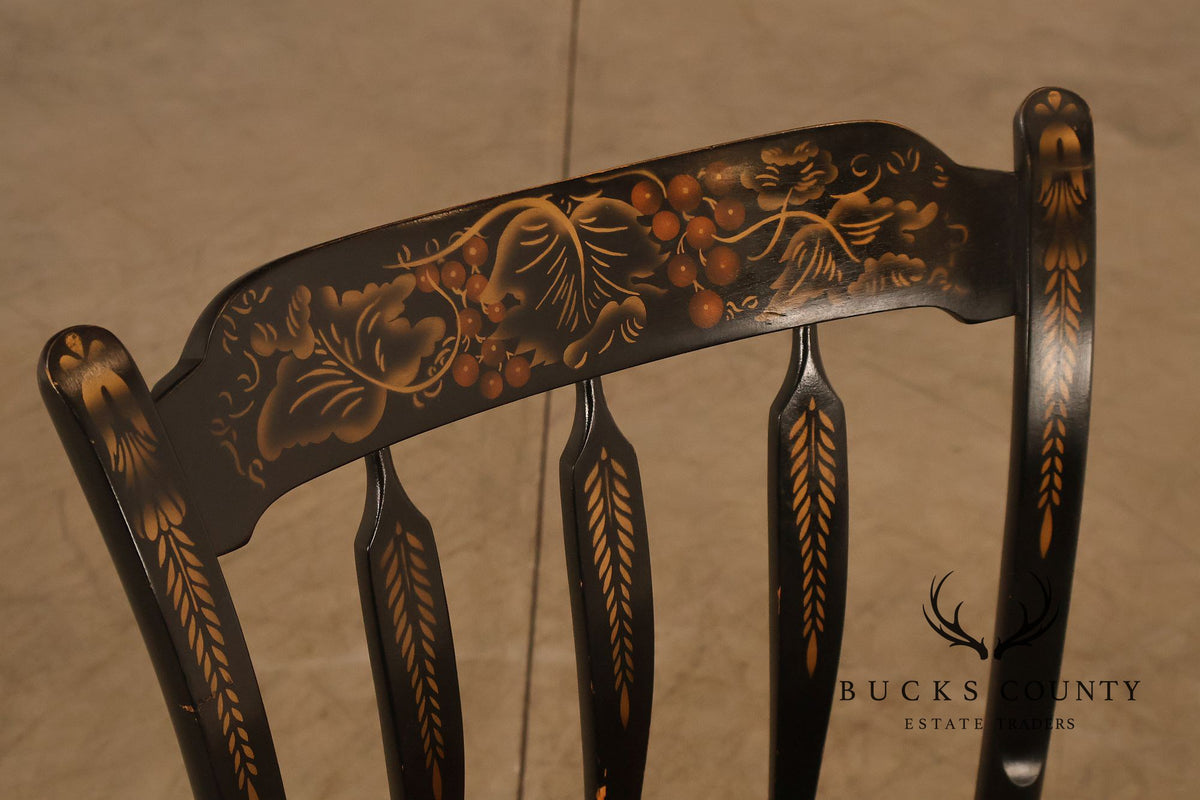 L. Hitchcock Pair of Paint Decorated Side Chairs