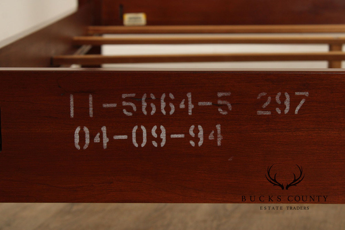 Ethan Allen 'Georgian Court' Cherry Rice Carved Queen  Size Poster Bed
