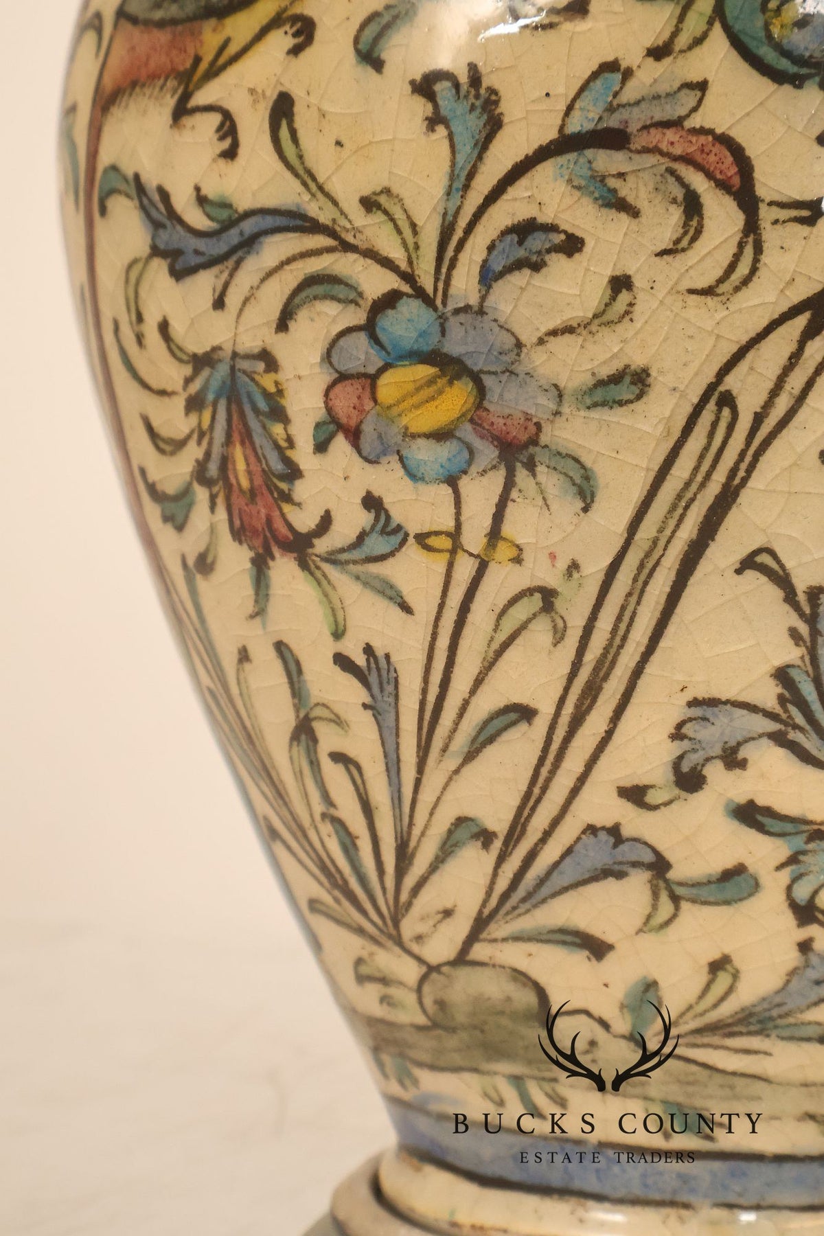 Qajar-period Persian vase was converted into a table lamp