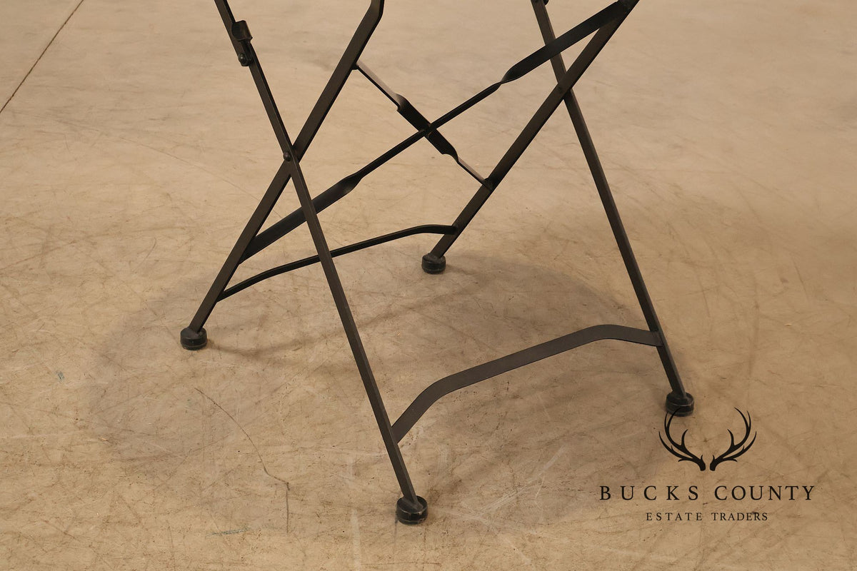 French Style Teak and Wrought Iron Five-Piece Bistro Set