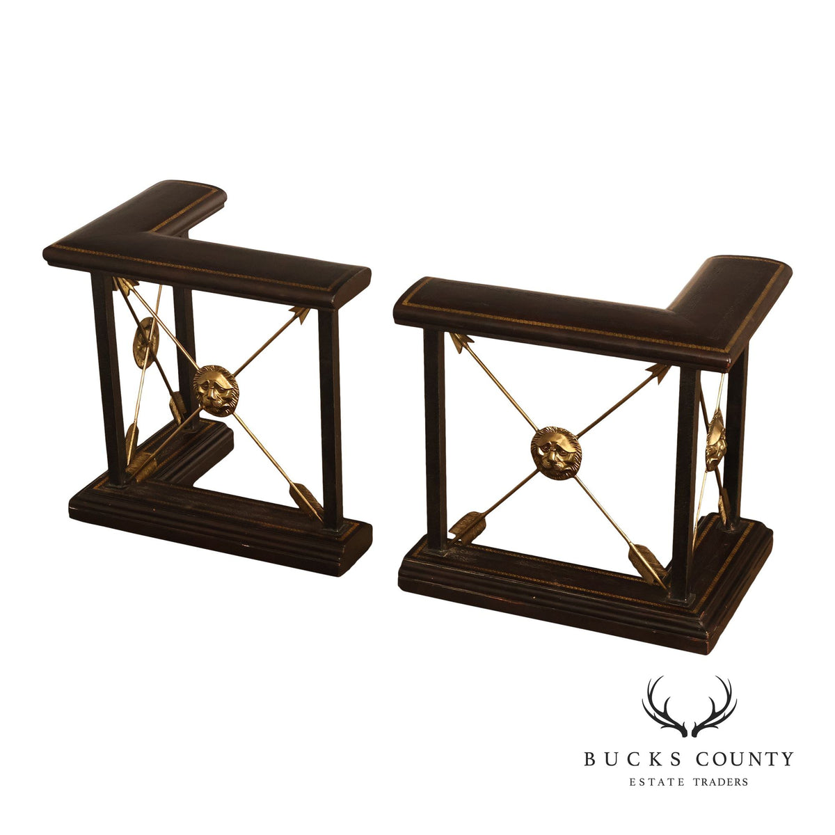 Maitland Smith Regency Style Pair of Fireplace Fenders