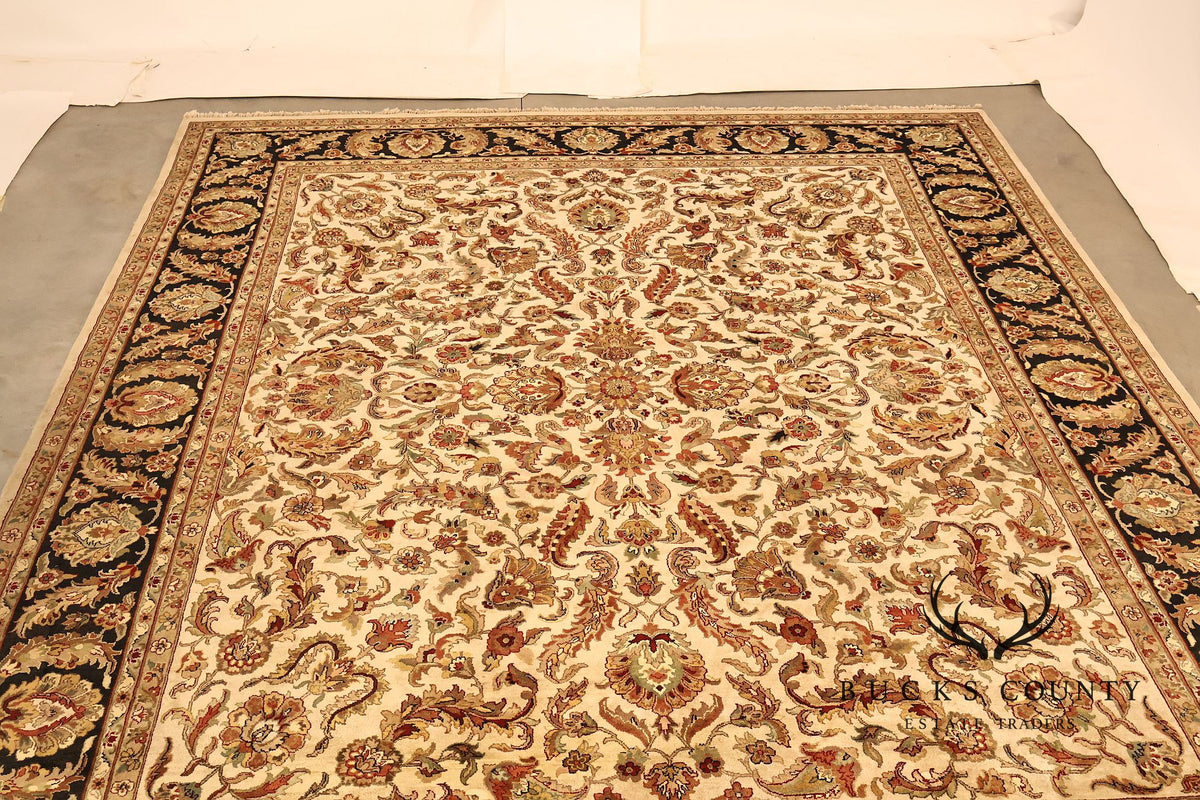 Persian Style Floral Wool Area Rug  12 inch x 15 inch 10 inch