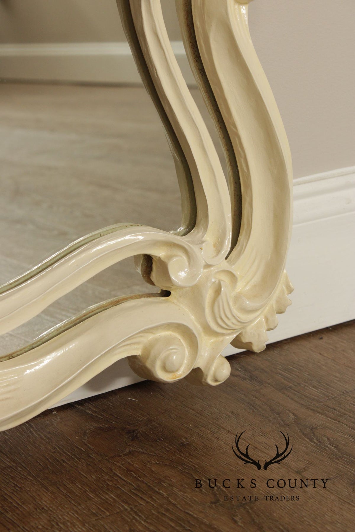 Rococo Style Cream Painted Wall Mirror