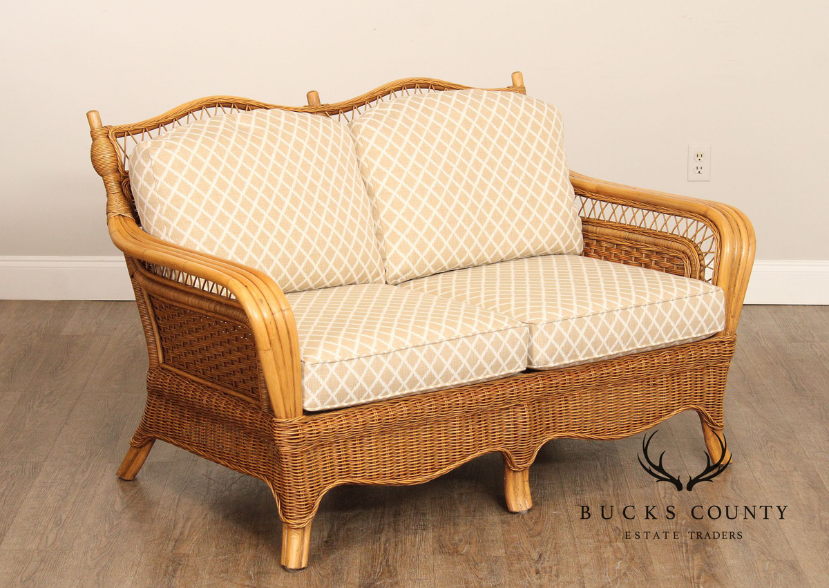 Braxton Culler Rattan and Wicker Loveseat