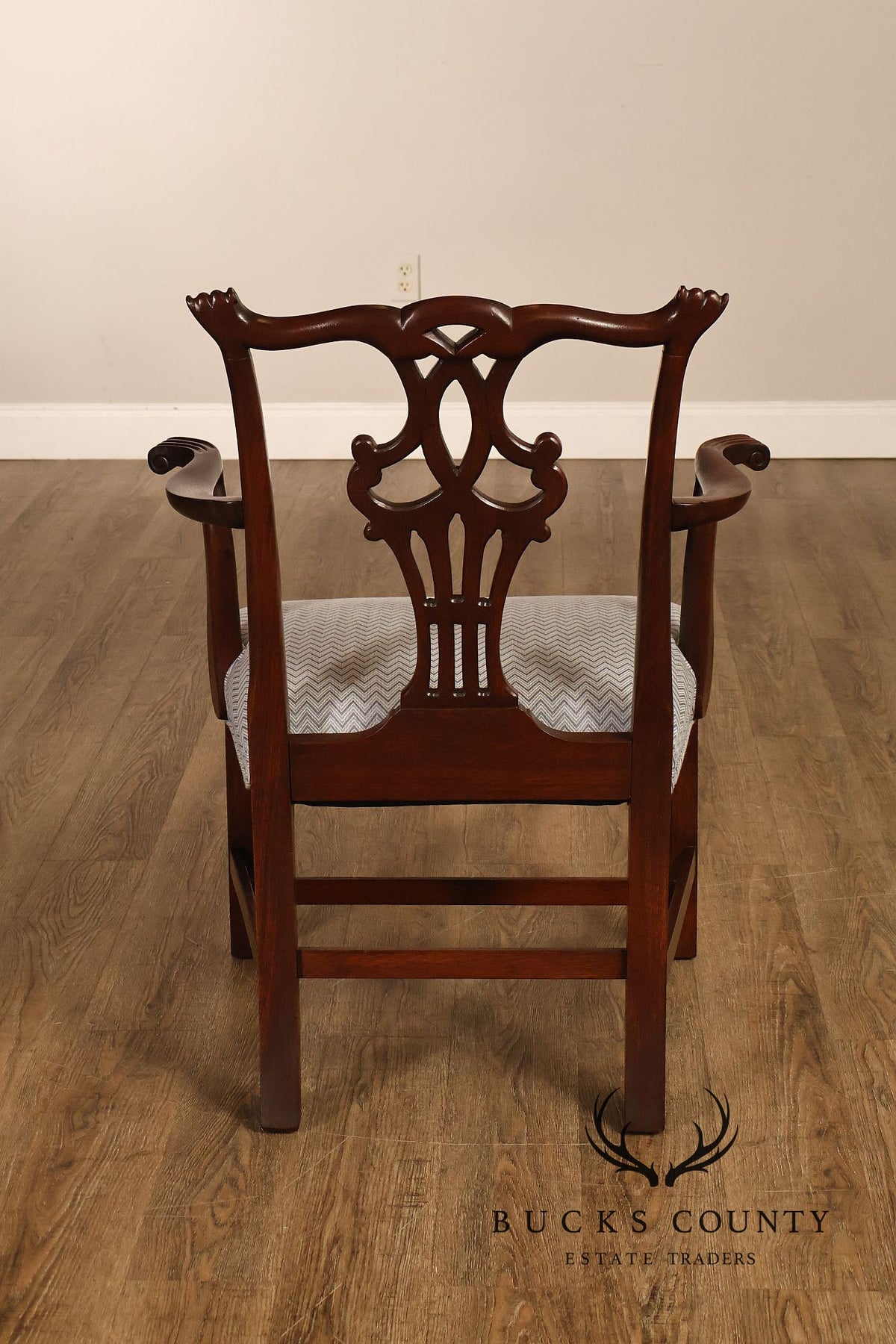 1940's Chippendale Style Set Of Eight Custom Mahogany Dining Chairs