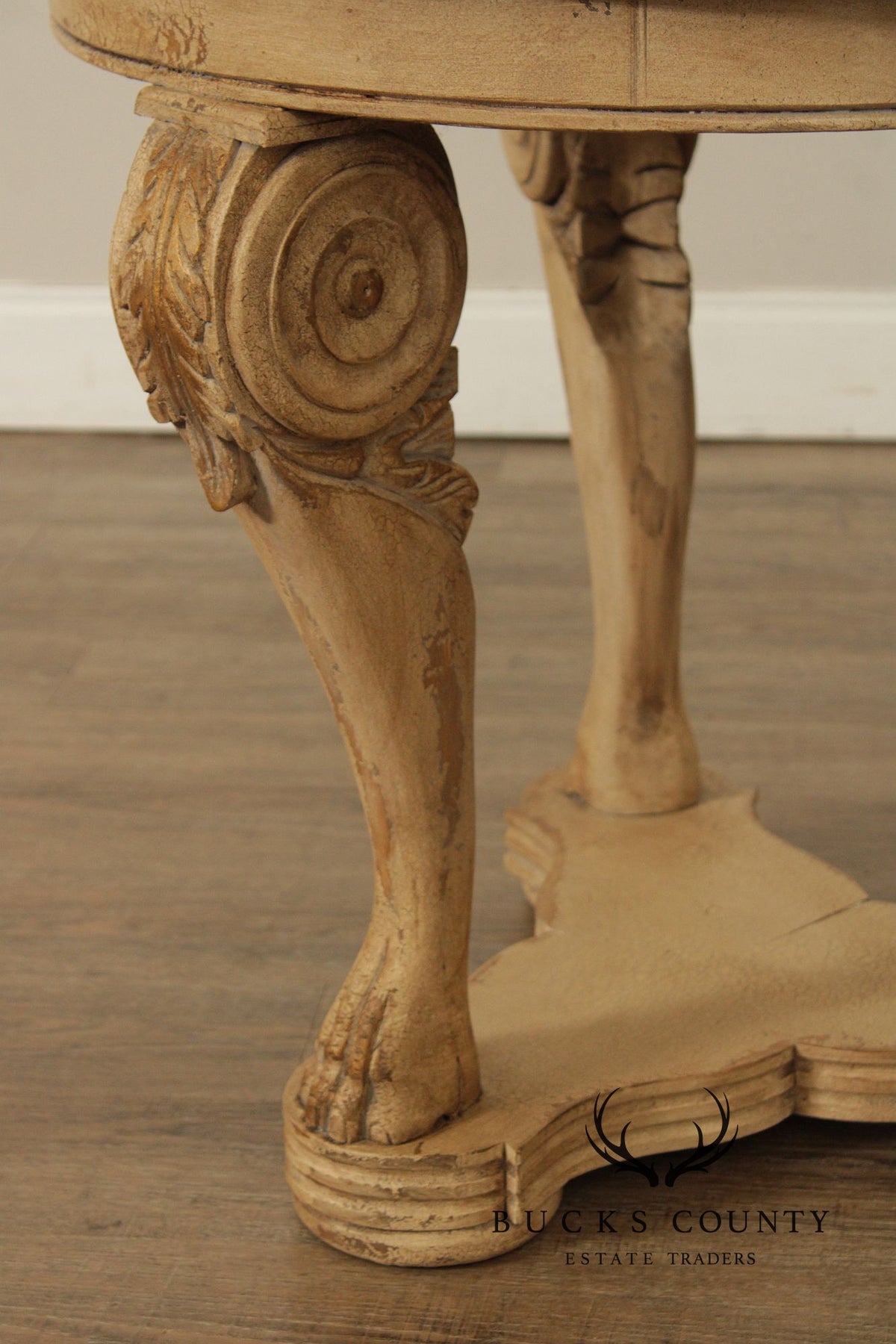 Italian Neoclassical Style Round Marble Top Side Table