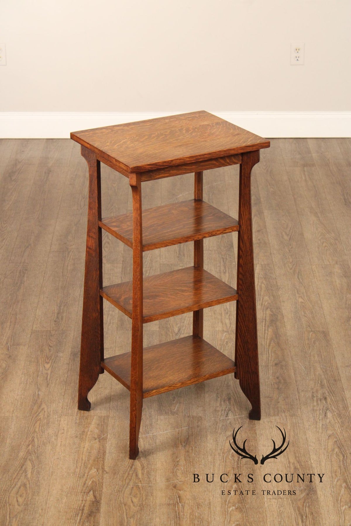 Antique Arts & Crafts Oak Etagere