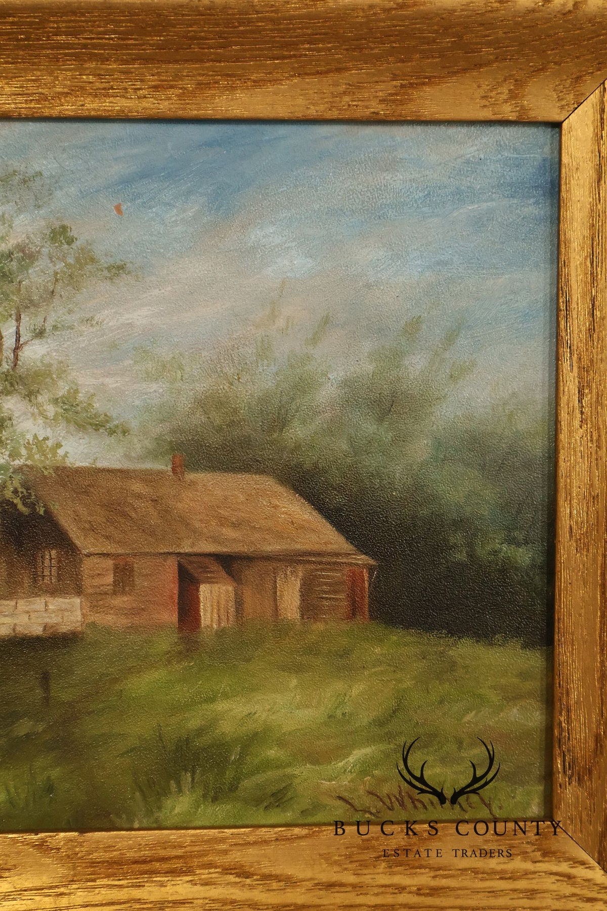 Artist Signed Vintage Oil Painting, Homestead