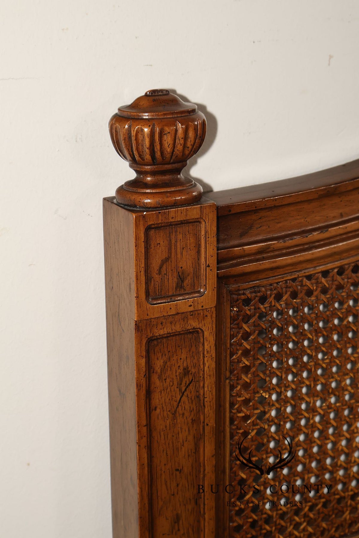 Henredon French Country Style King Size Caned Headboard