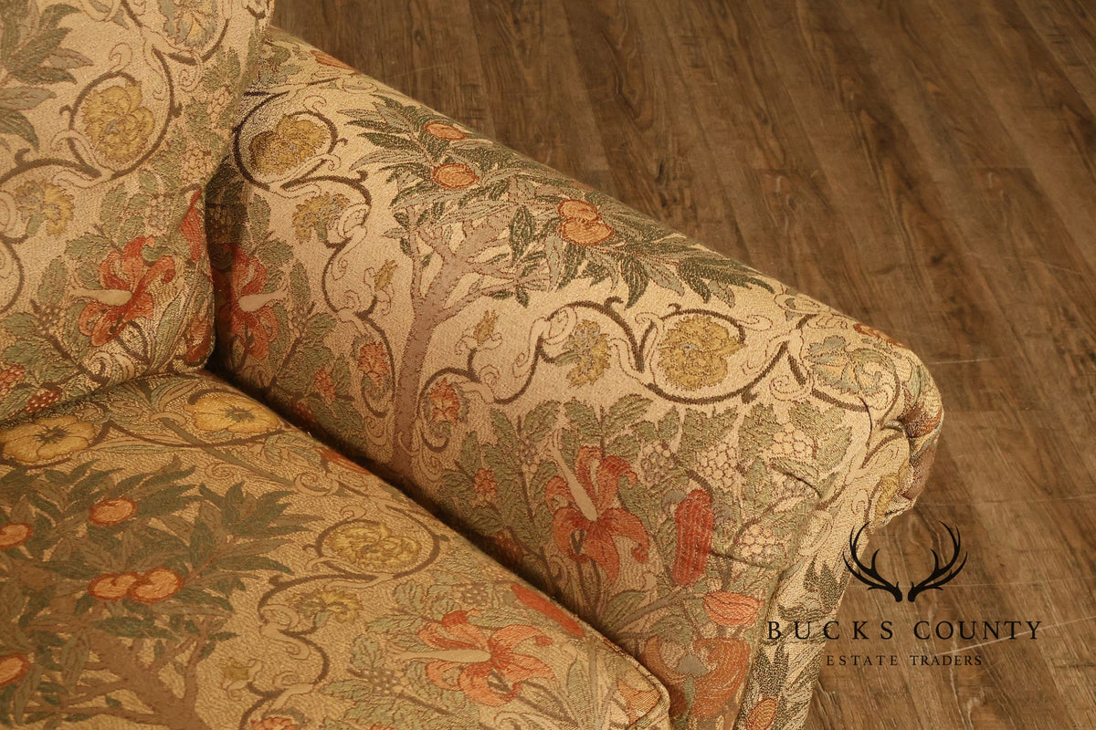 Stickley Tree of Life Upholstered Lounge Chair With Matching Ottoman
