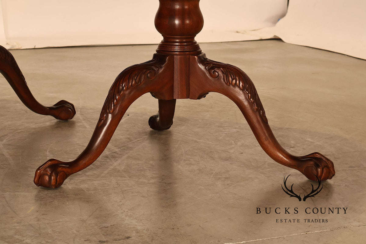 Ethan Allen Georgian Style Double Pedestal Mahogany Dining Table