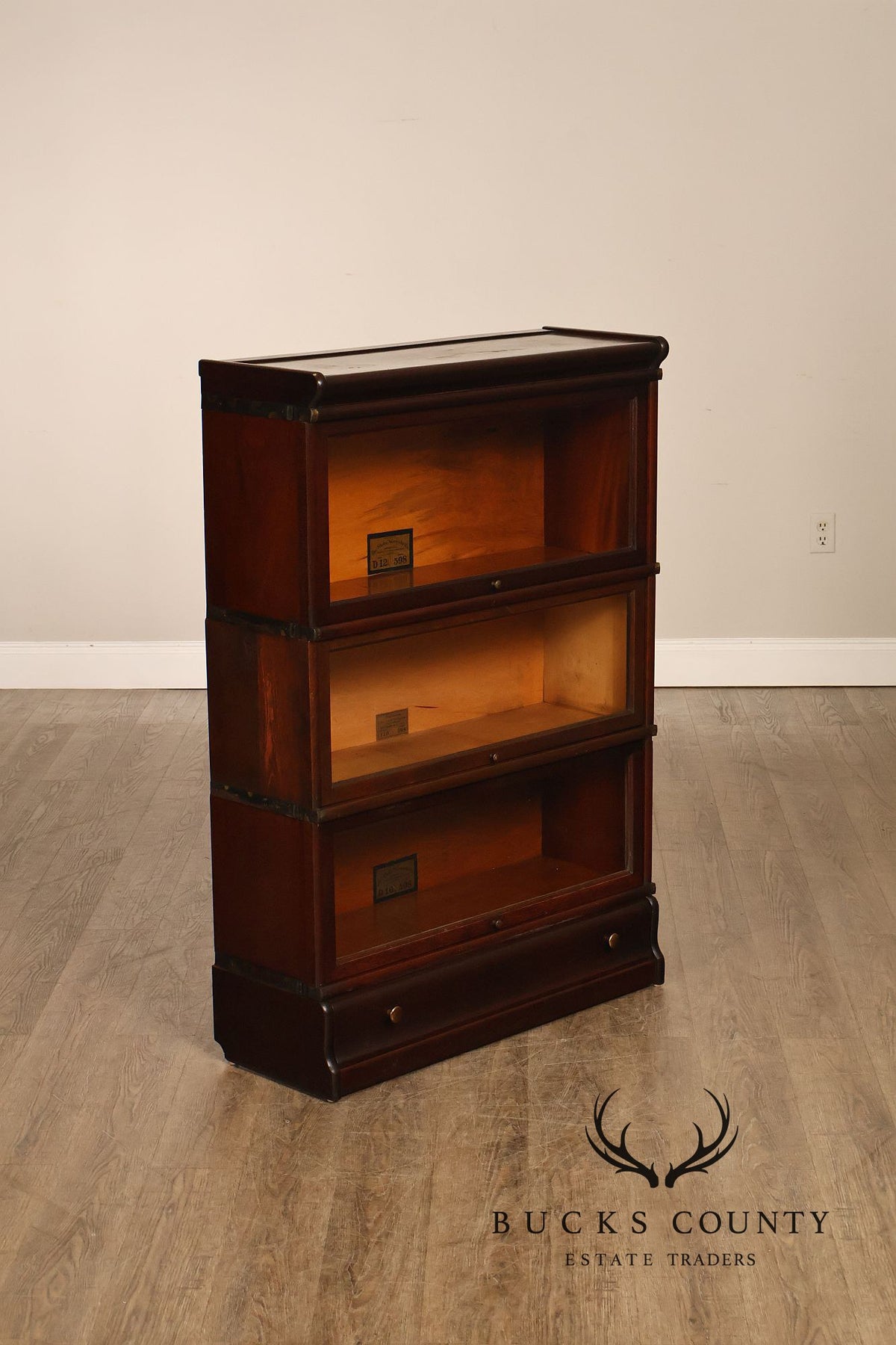 Globe Wernicke Mahogany Three-Section Barrister Bookcase
