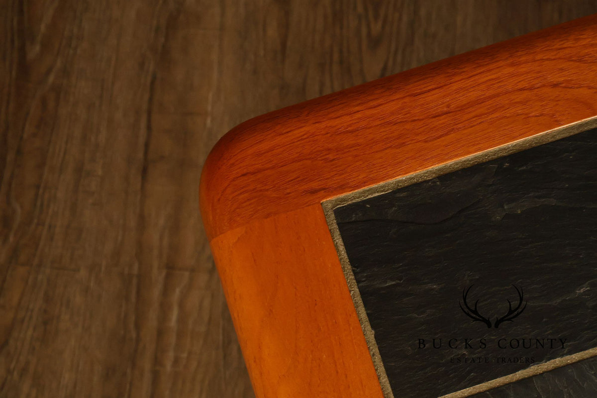 Sallingboe Jelling Danish Modern Teak And Slate Top Coffee Table