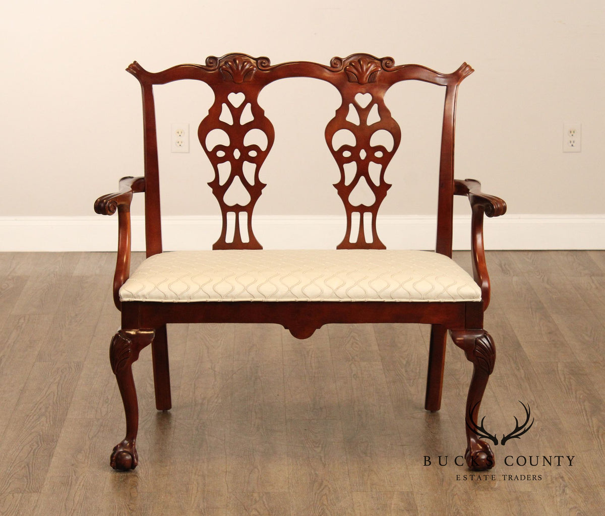 Century Chair Co. Chippendale Style Carved Mahogany Settee