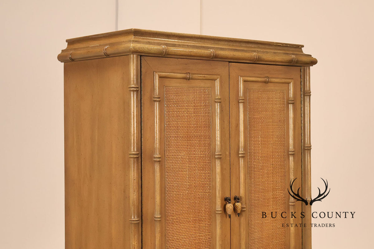 American Of Martinsville Faux Bamboo Tall Gentleman's Chest Armoire