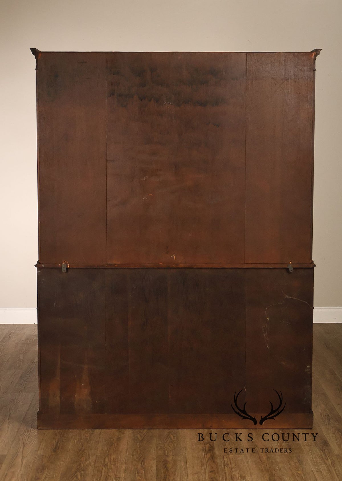 Georgian Style Mahogany Breakfront China Cabinet With Secretary Desk