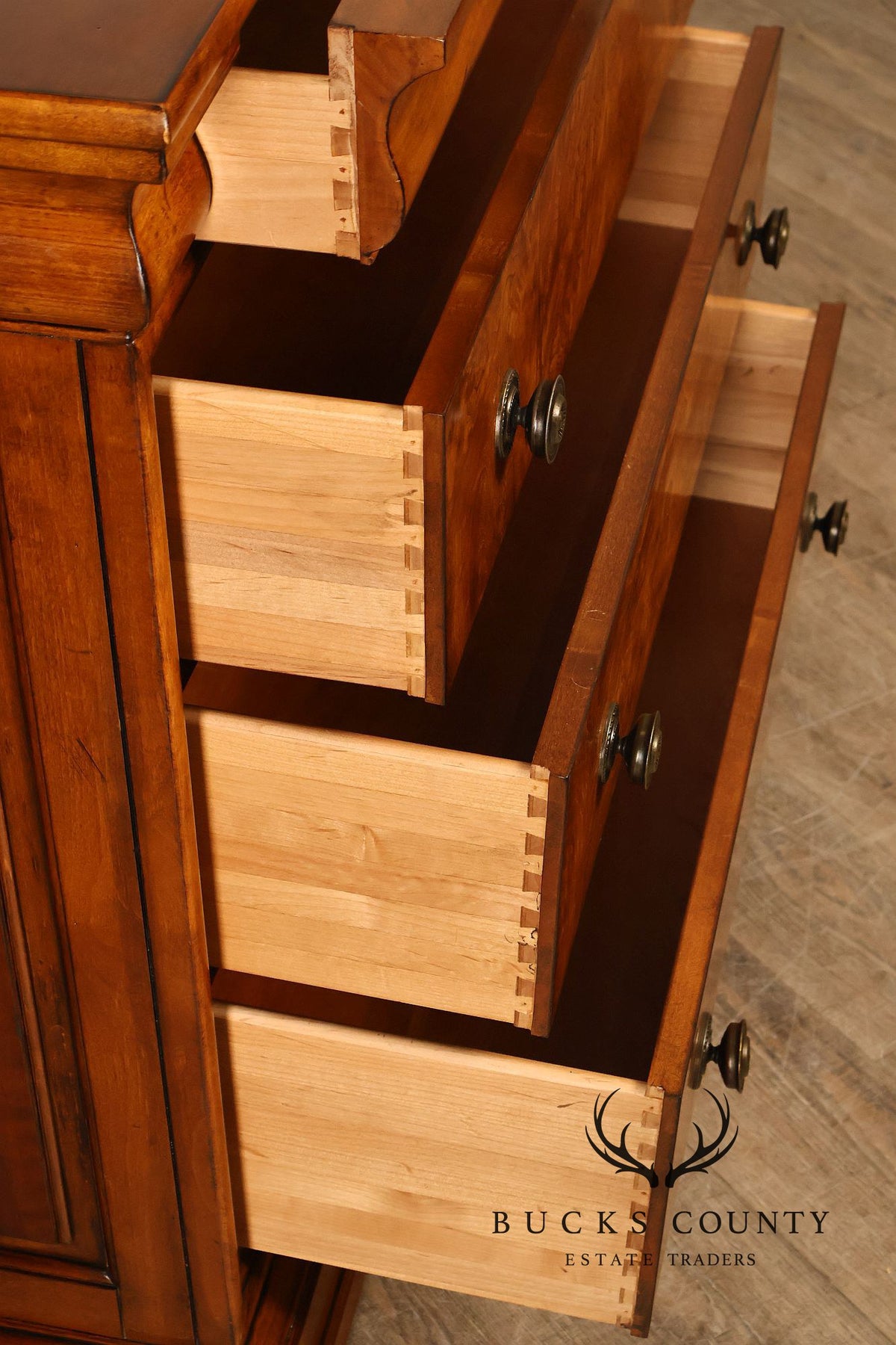 Ethan Allen 'Townhouse' Burlwood Double Dresser