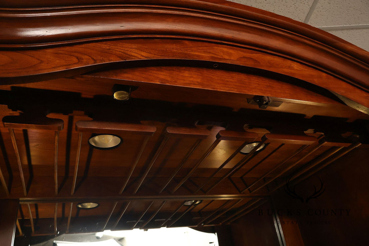 Harden French Louis XV Style Cherry Armoire Bar Cabinet