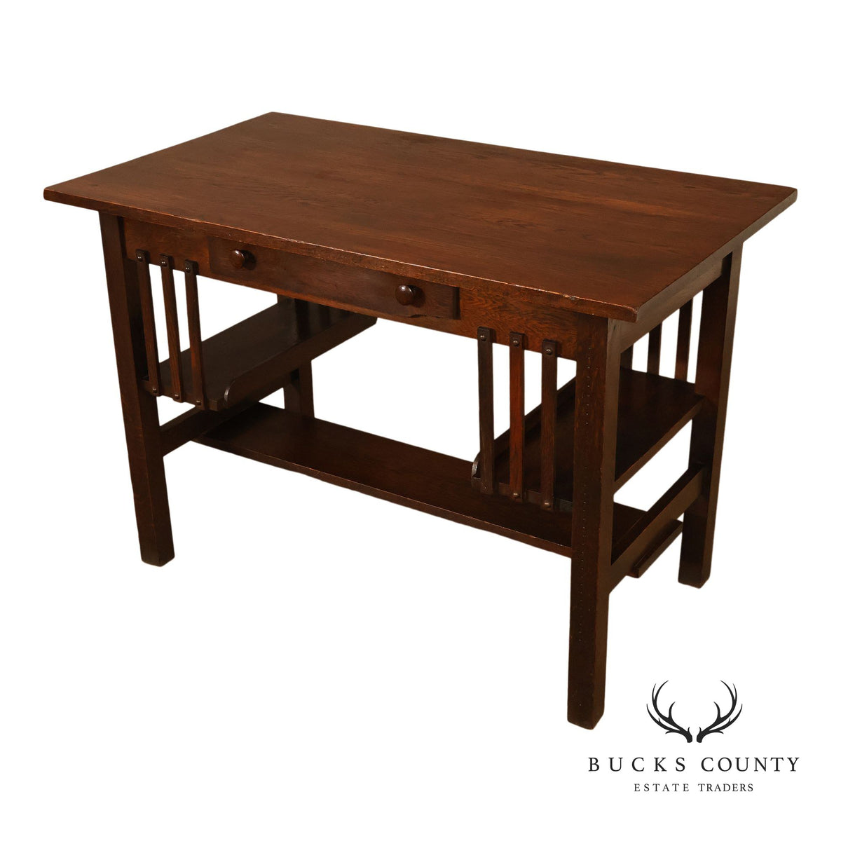 Antique Arts And Crafts Mission Oak Desk