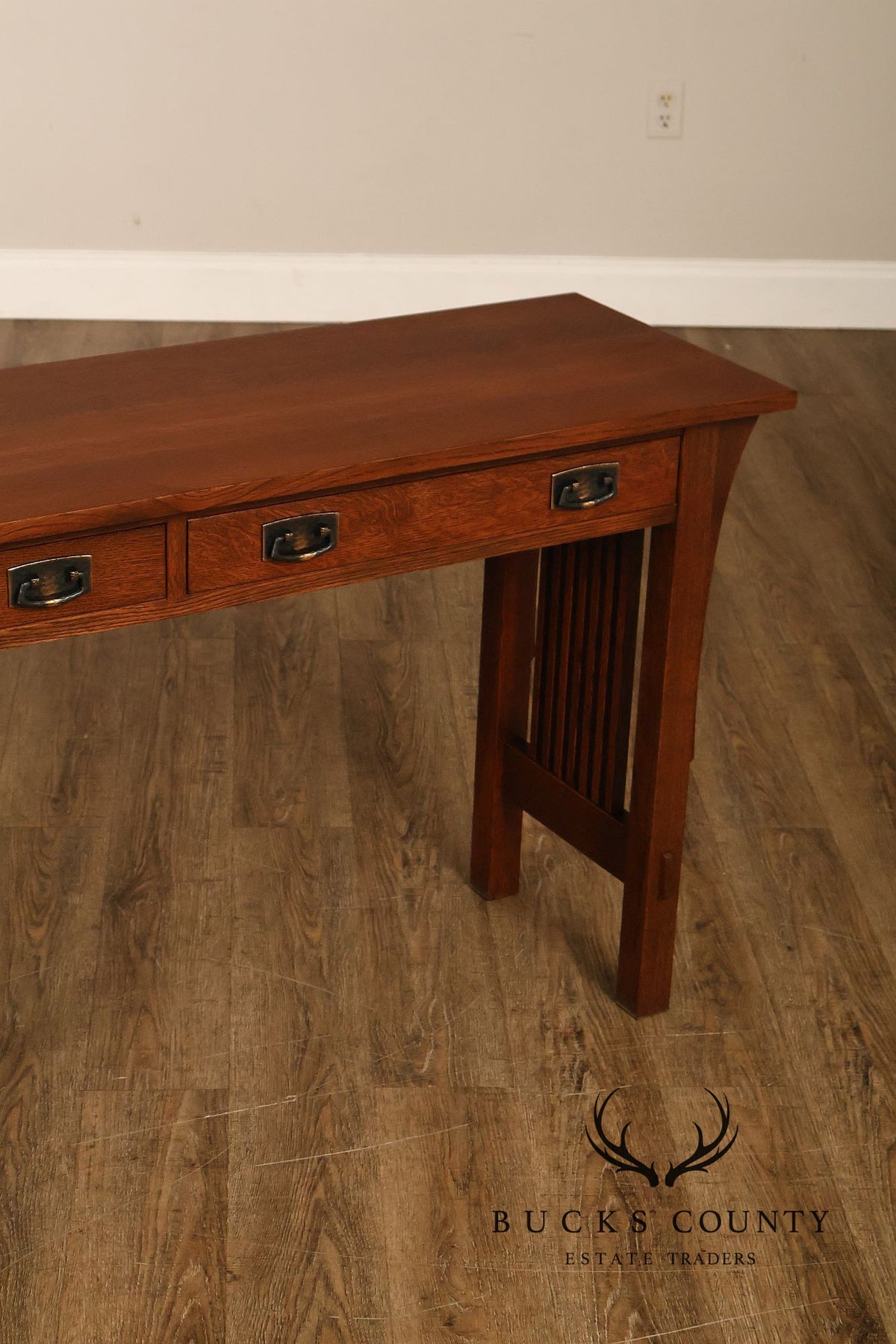 Stickley Mission Collection Oak Two Drawer Sofa Table