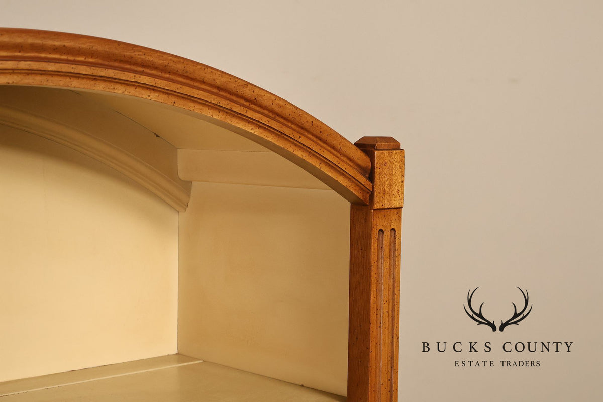 Henredon French Country Style Arched Walnut Bookcase