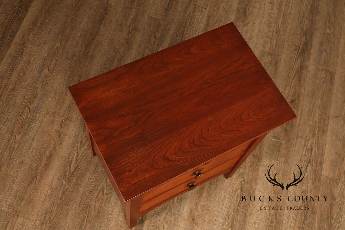 Stickley Mission Collection Harvey Ellis Cherry Three Drawer Nightstands