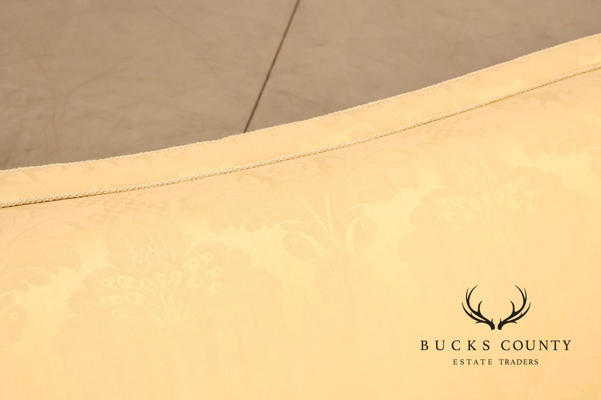 Councill Custom Damask Upholstered Curved Back Sofa