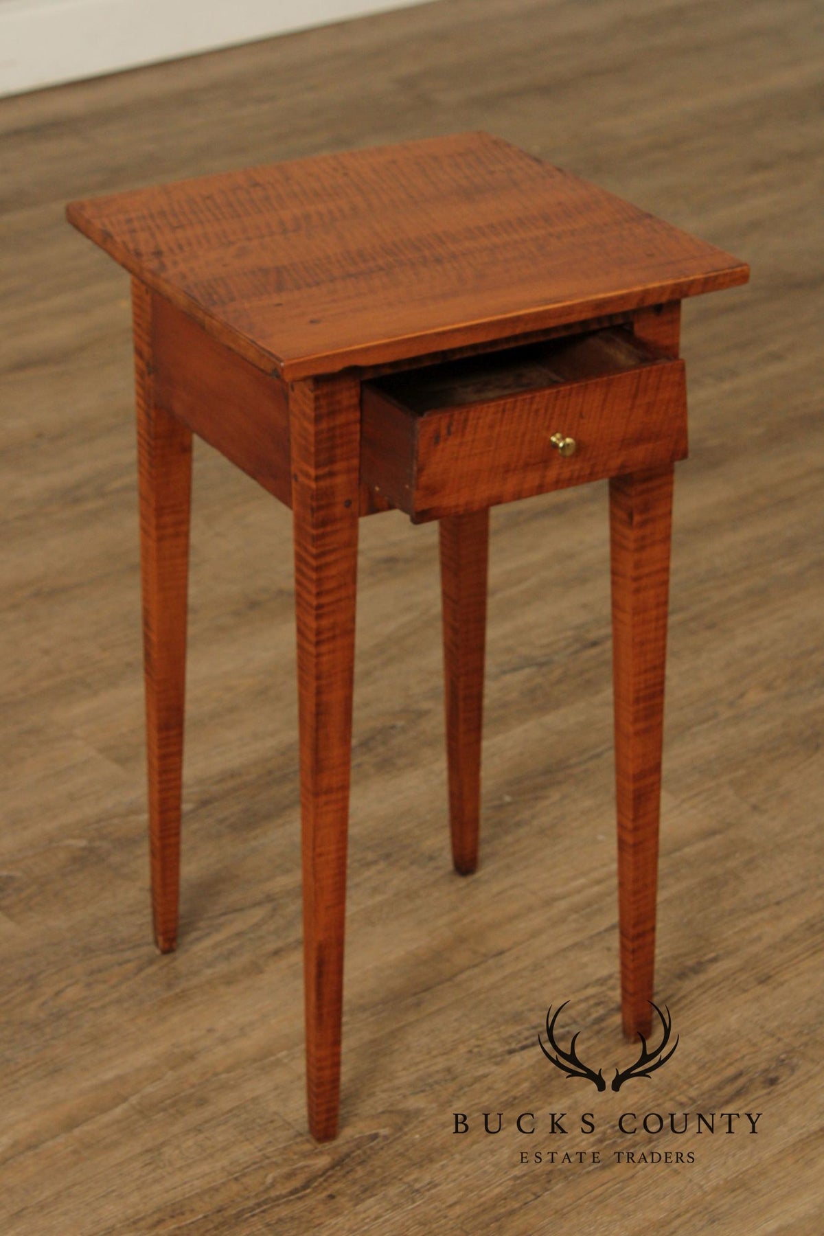 Antique American  Federal Period Tiger Maple End Table