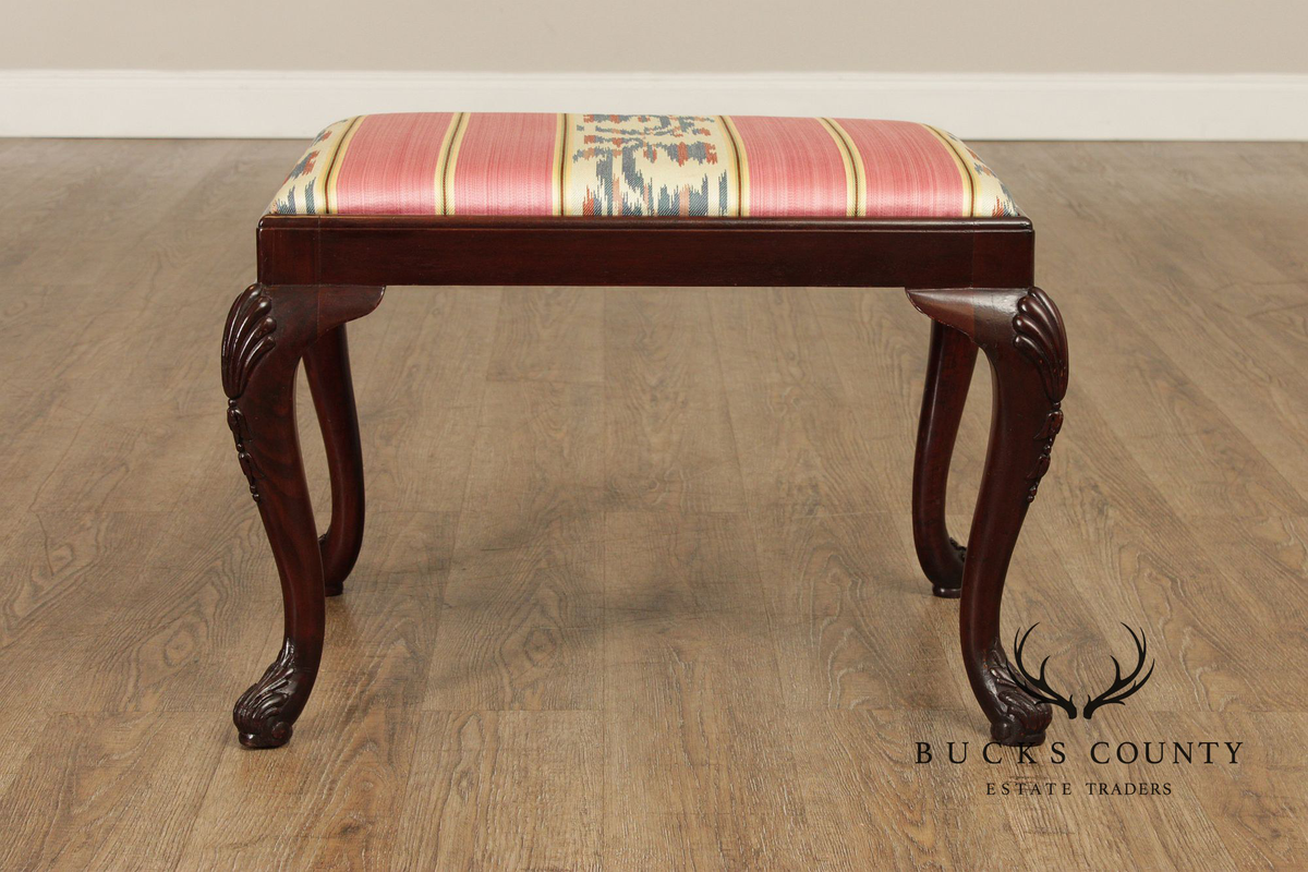Georgian Style Carved Mahogany Stool