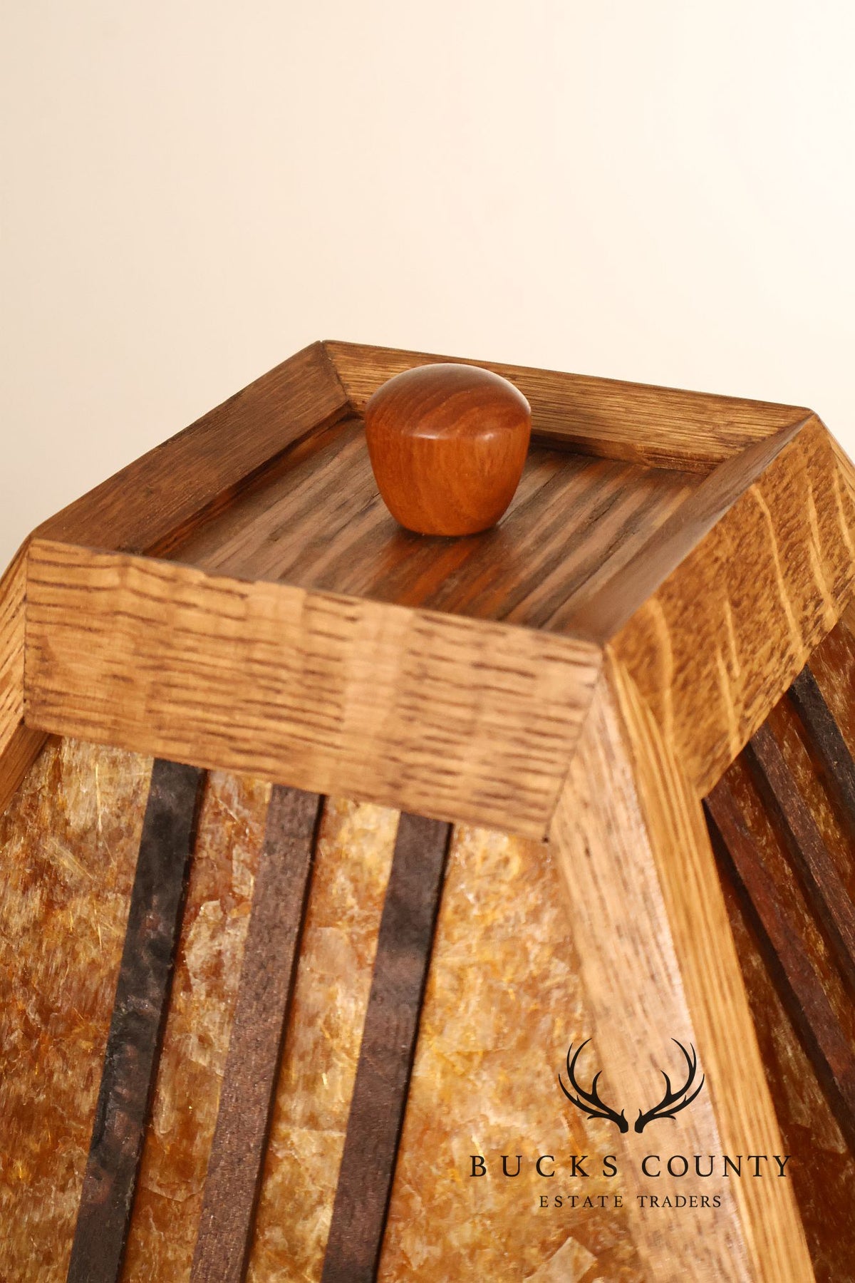 Mission Accomplished Arts And Crafts Style Oak and Mica Desk Lamp