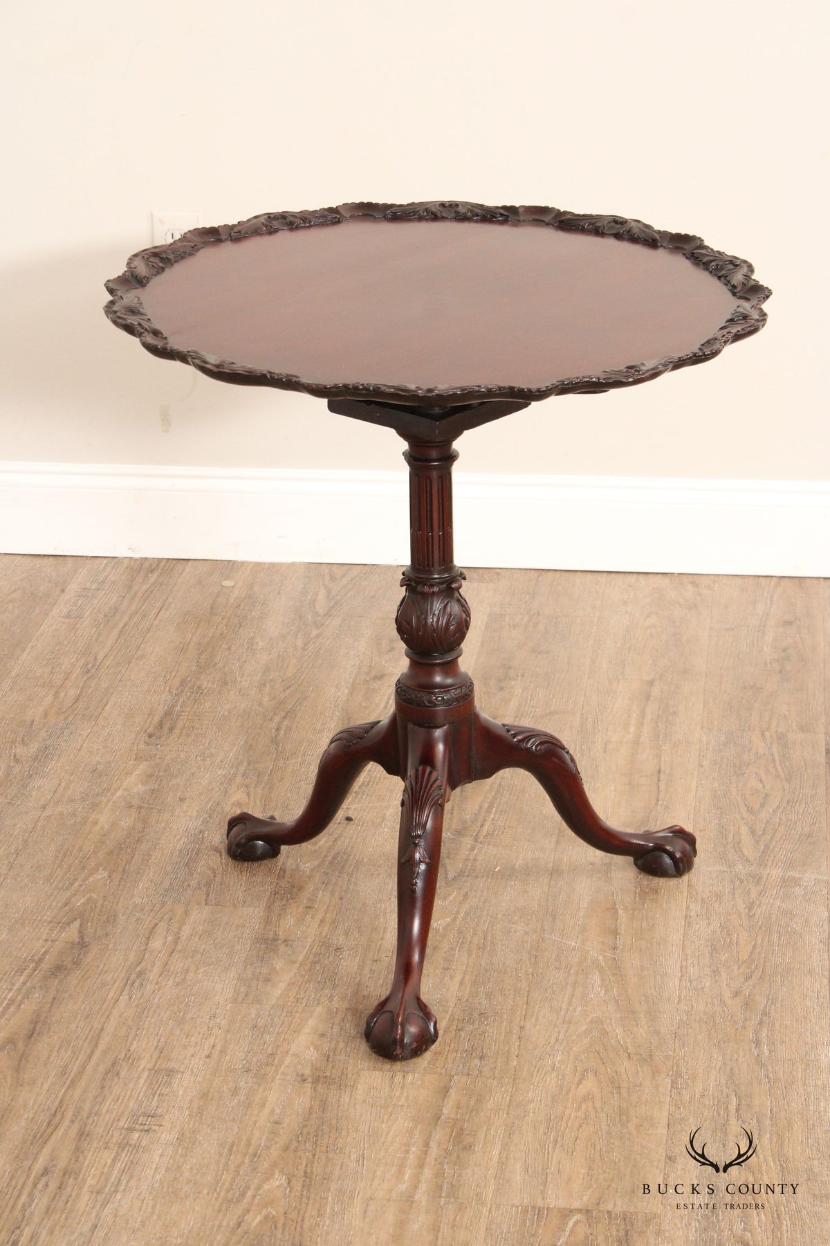 Chippendale Carved Mahogany Tilt Top Pedestal Table