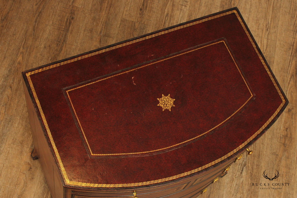 Maitland-Smith Leather Wrapped Bow Front Bachelor's Chest