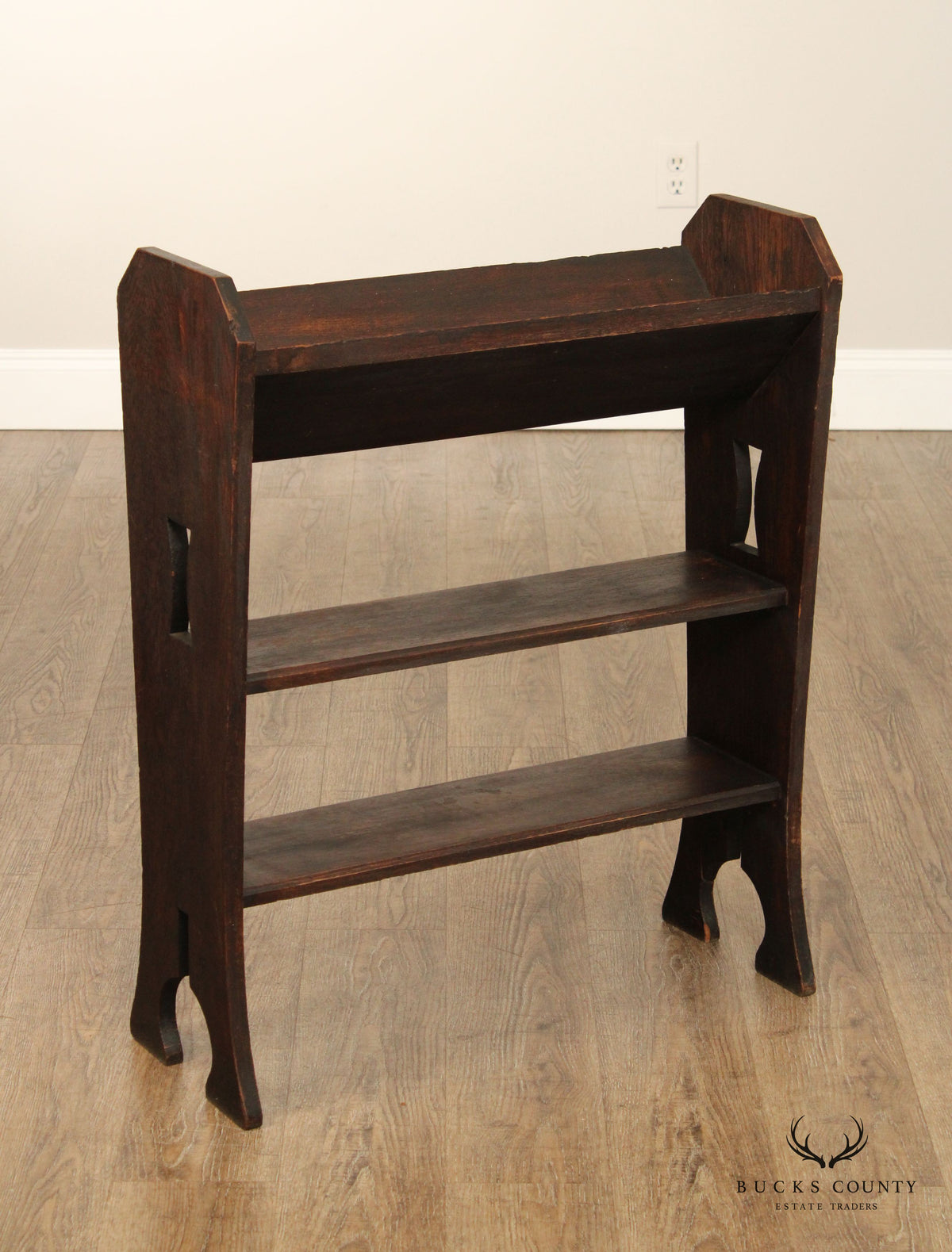 Antique Mission Oak Magazine Rack Bookcase Trough