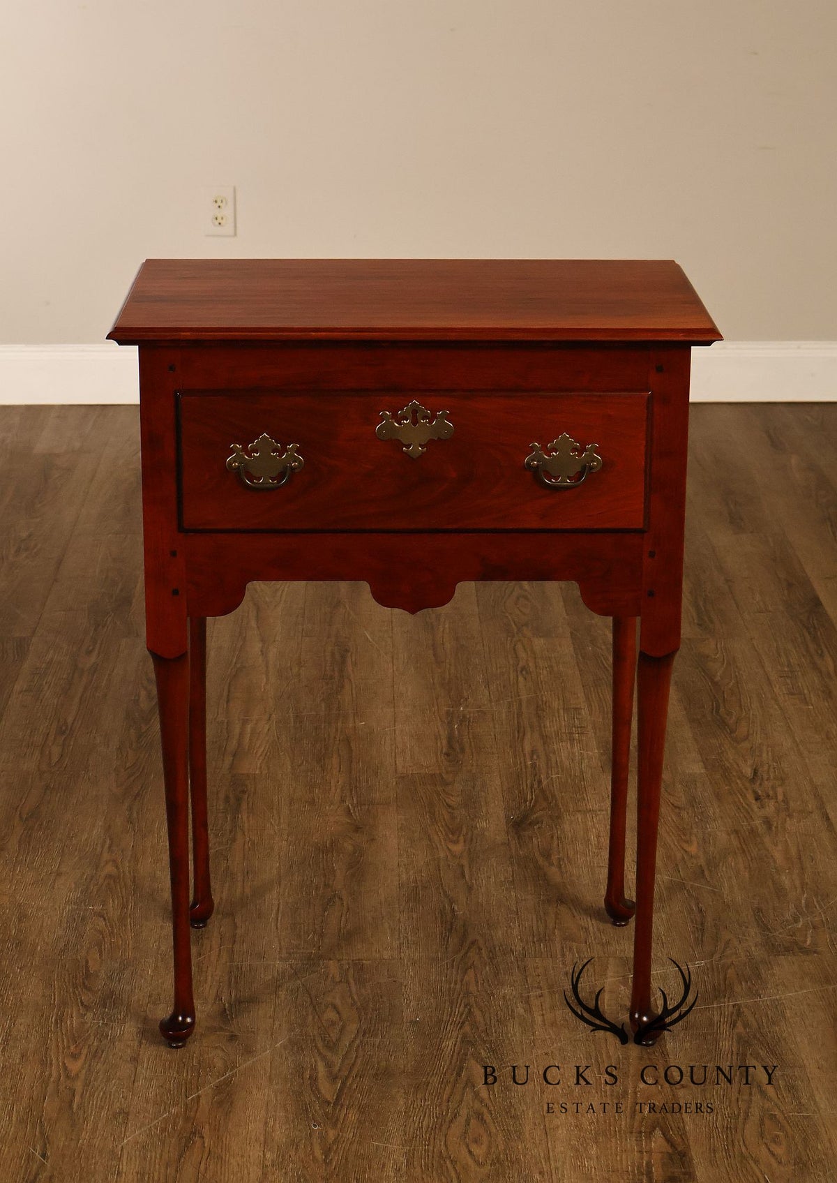 J.L. Treharn Colonial Revival Cherry One Drawer Console Table