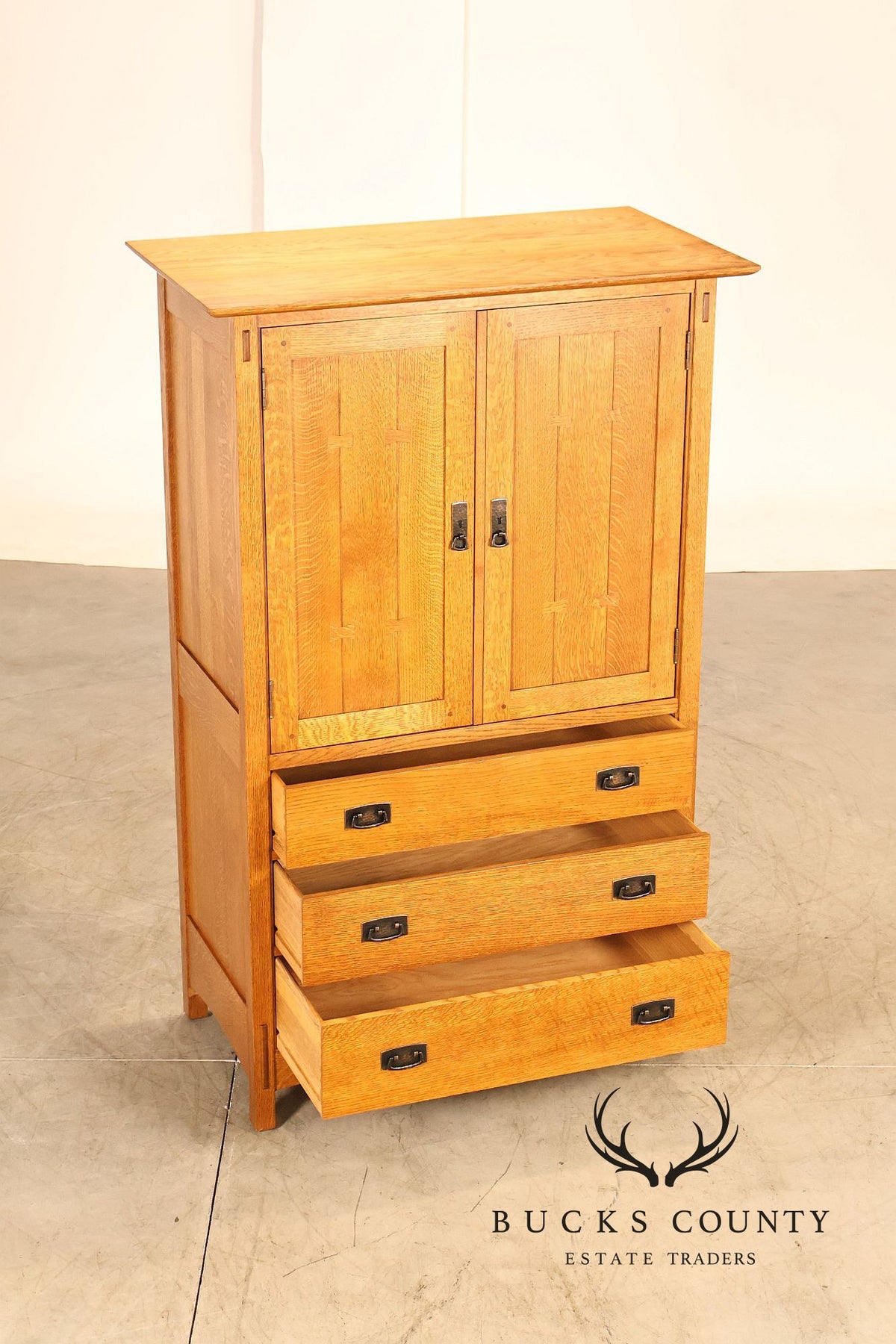 Stickley Mission Collection Oak Entertainment Armoire