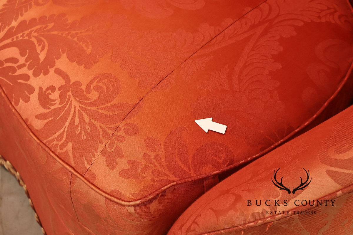 Hickory Chair Company Pair Of Custom Upholstered Silk Damask Sofas